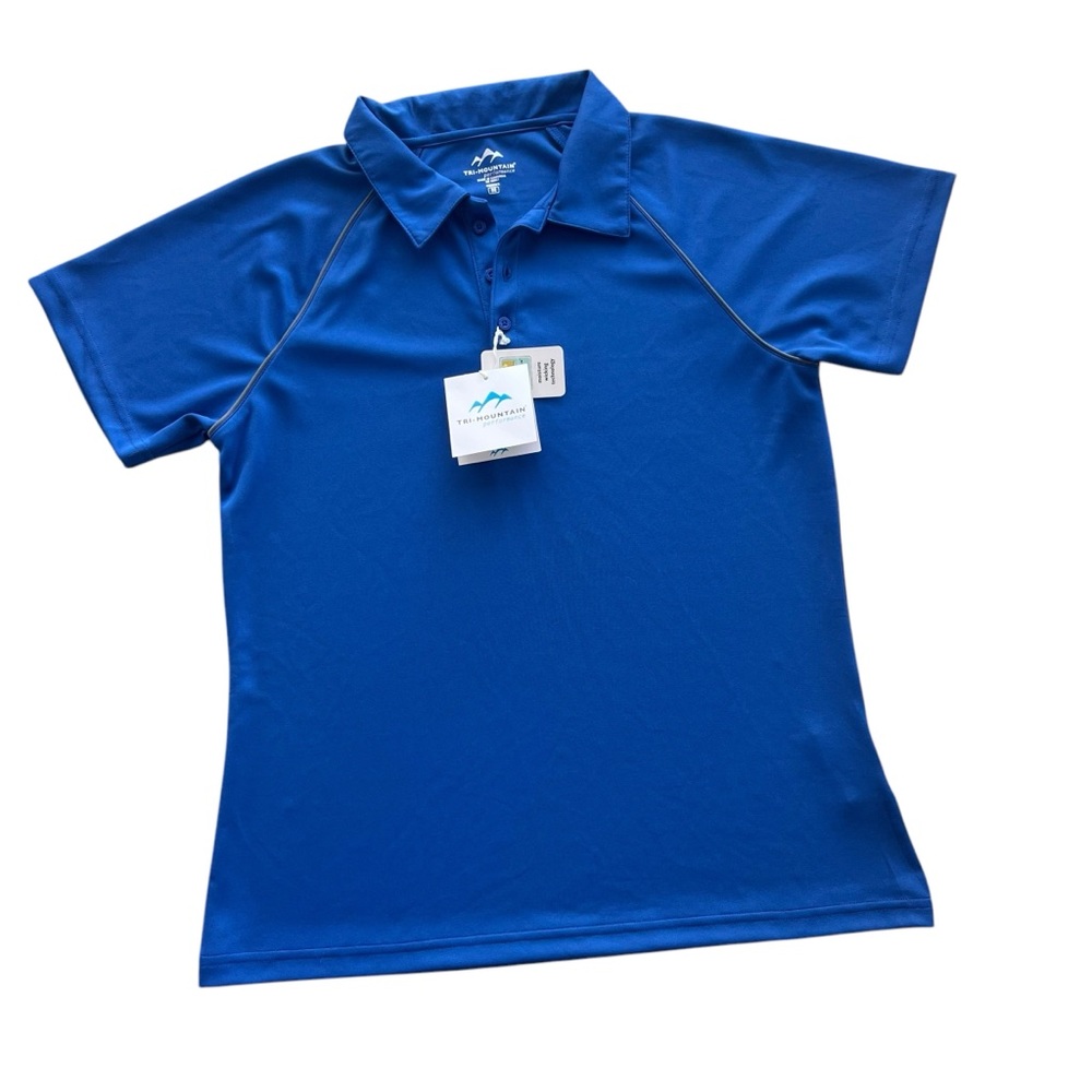 Tri-Mountain Performance Womens M Royal Blue Short Sleeve Ultracool Polo 225 New